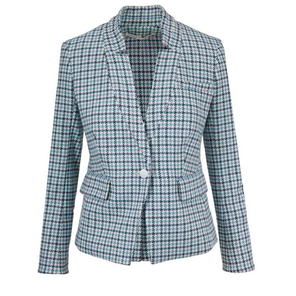 Veronica Beard Farley Dickey Jacket Size 6 Turquoise/Blue Pattern EUC Li… - Picture 15 of 16